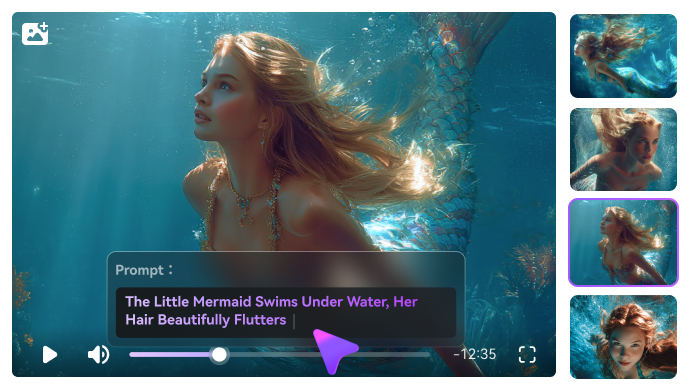 Generación de imágenes y videos de sirena a partir de texto con IA