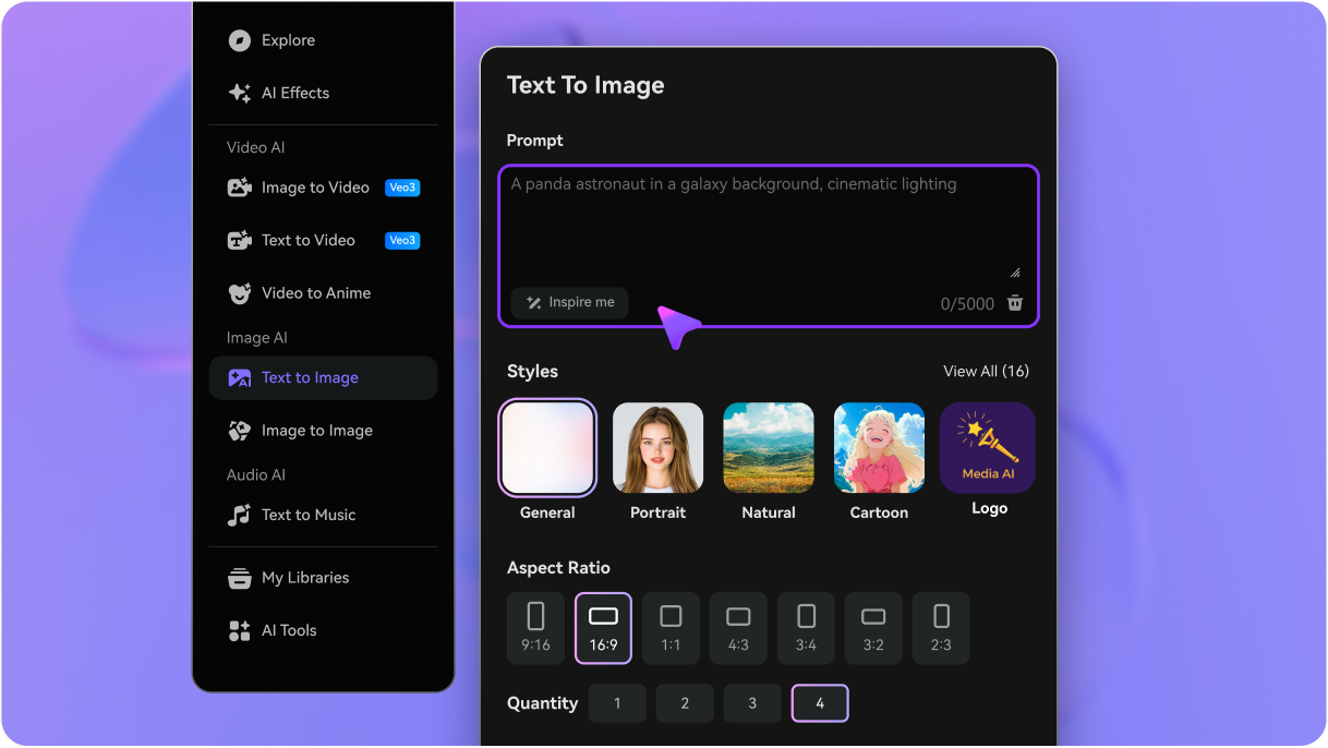 Step 1 — Open the Media.io AI Mural Generator
