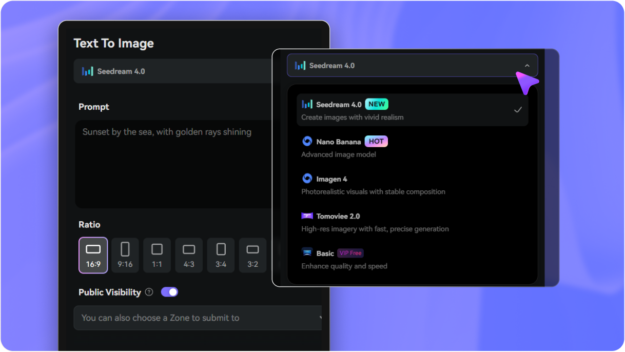 Step 2 — Enter a Prompt or Upload a Reference Image