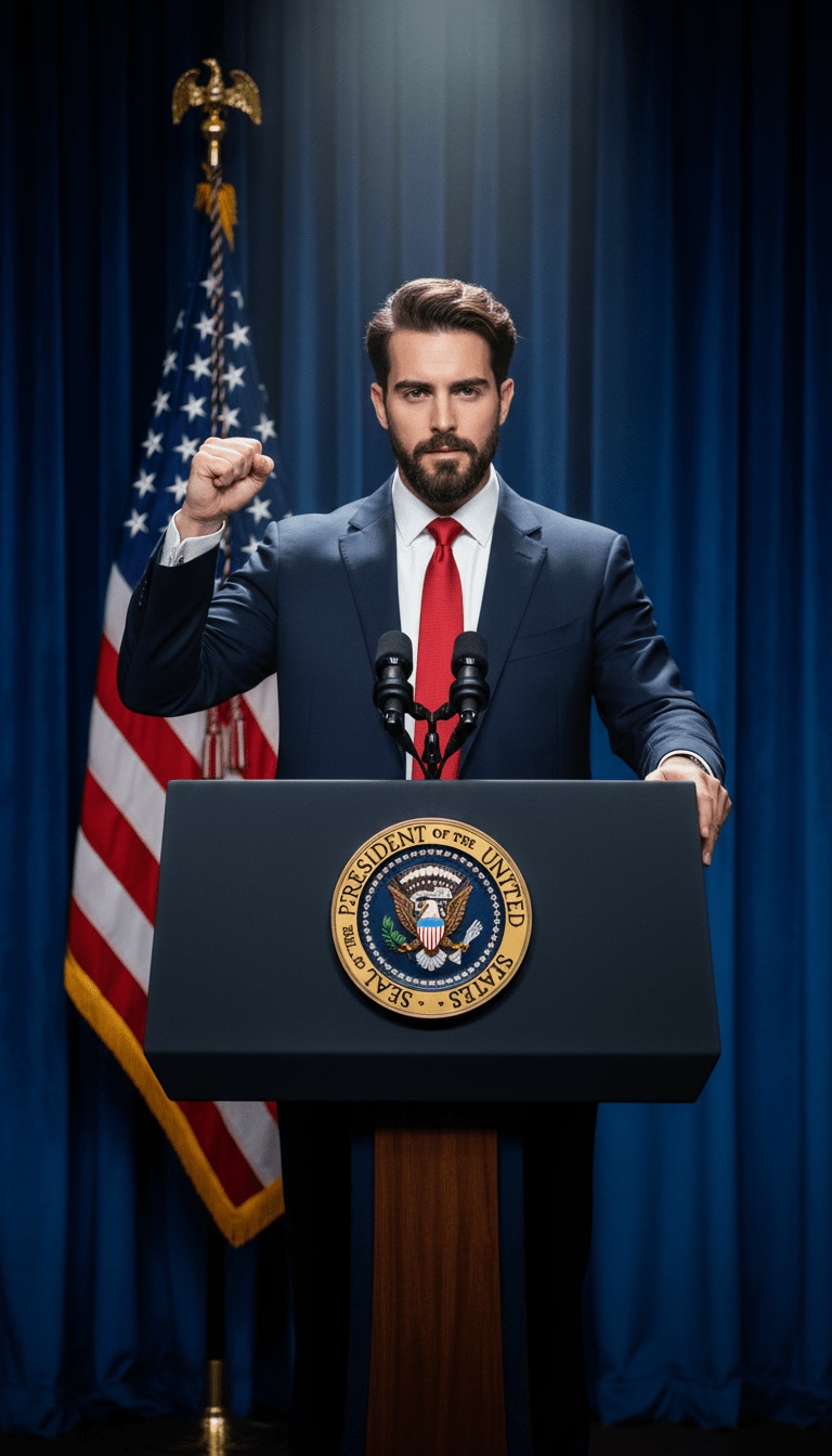 Original portrait before AI politician filter