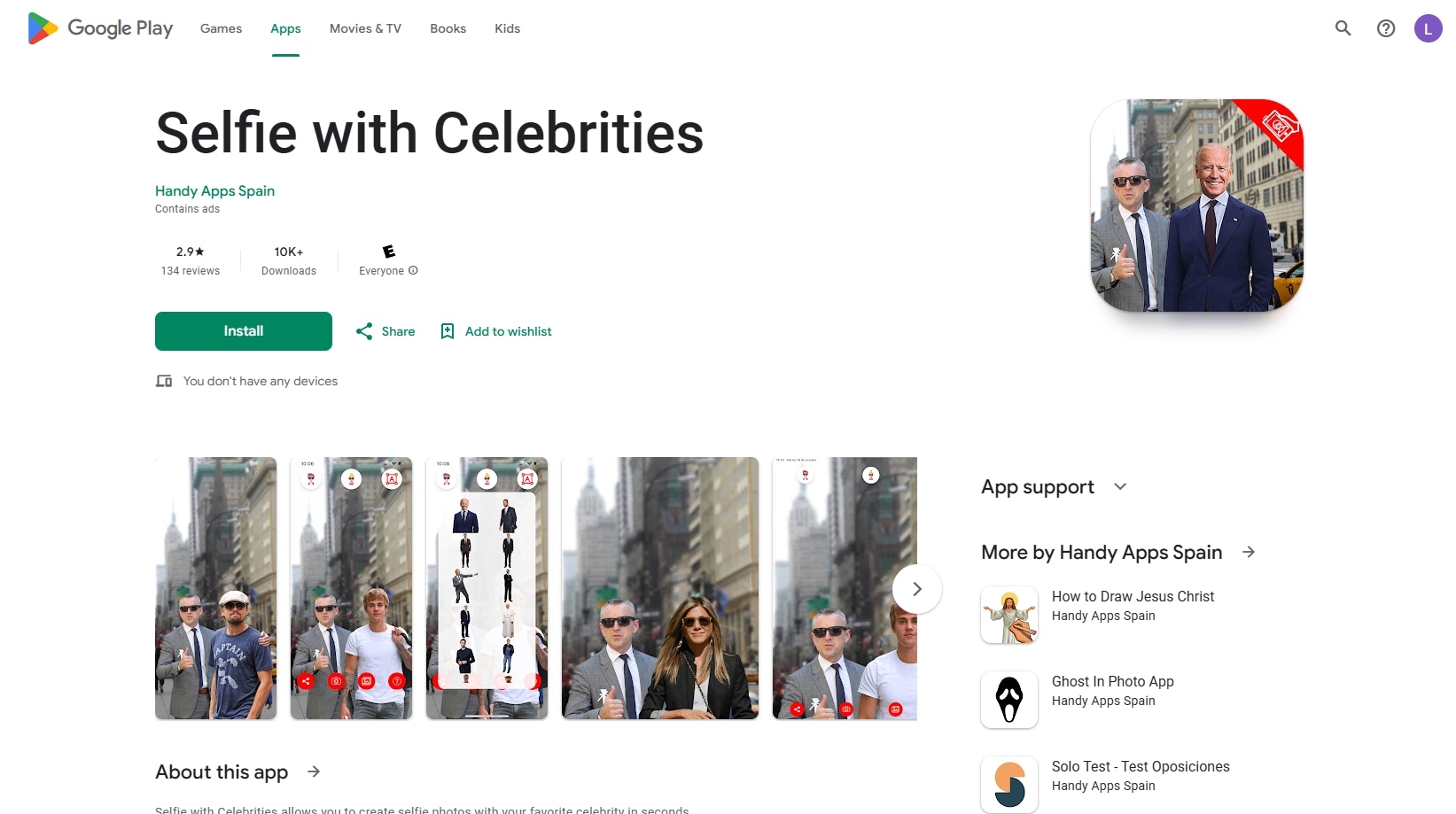 selfie with celebrities app