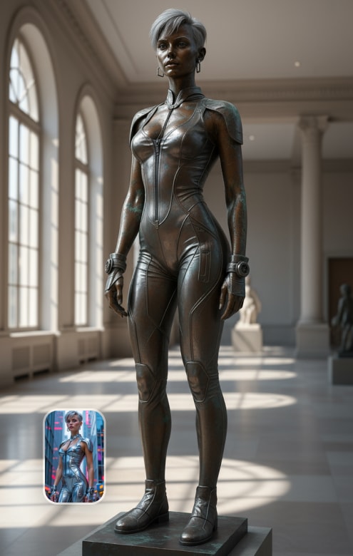 ai bronze statue