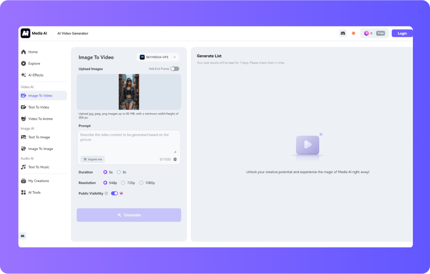 Upload Image and Add a Prompt