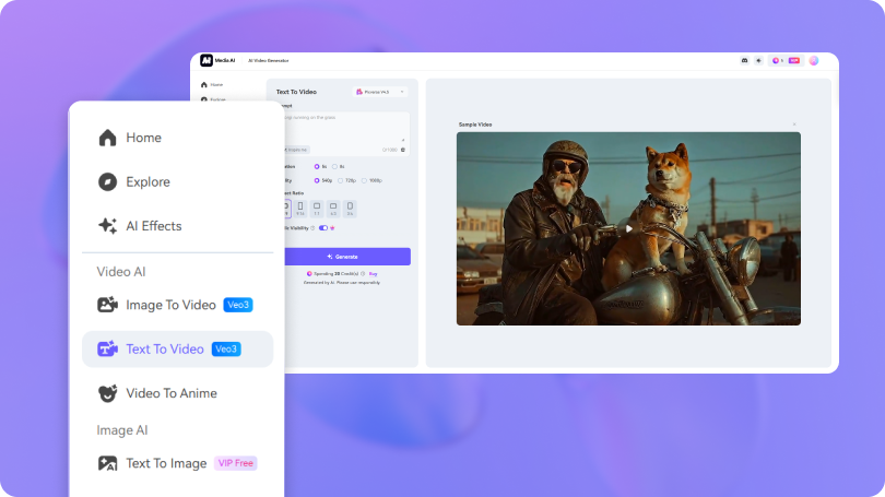 Step 1: Open Media.io Text-to-Video AI