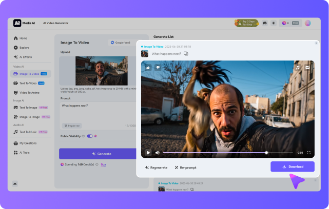 generate your what's next ai filter video