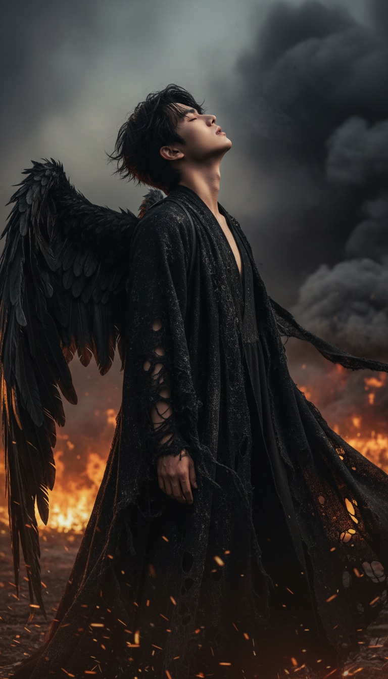 Gemini AI fallen angel male