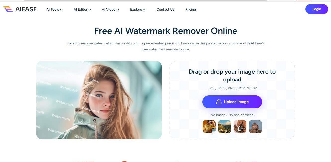 AI Ease Watermark Remover First Interface