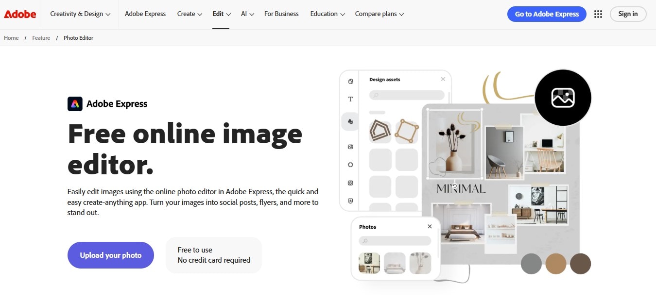 Adobe Express App Interface