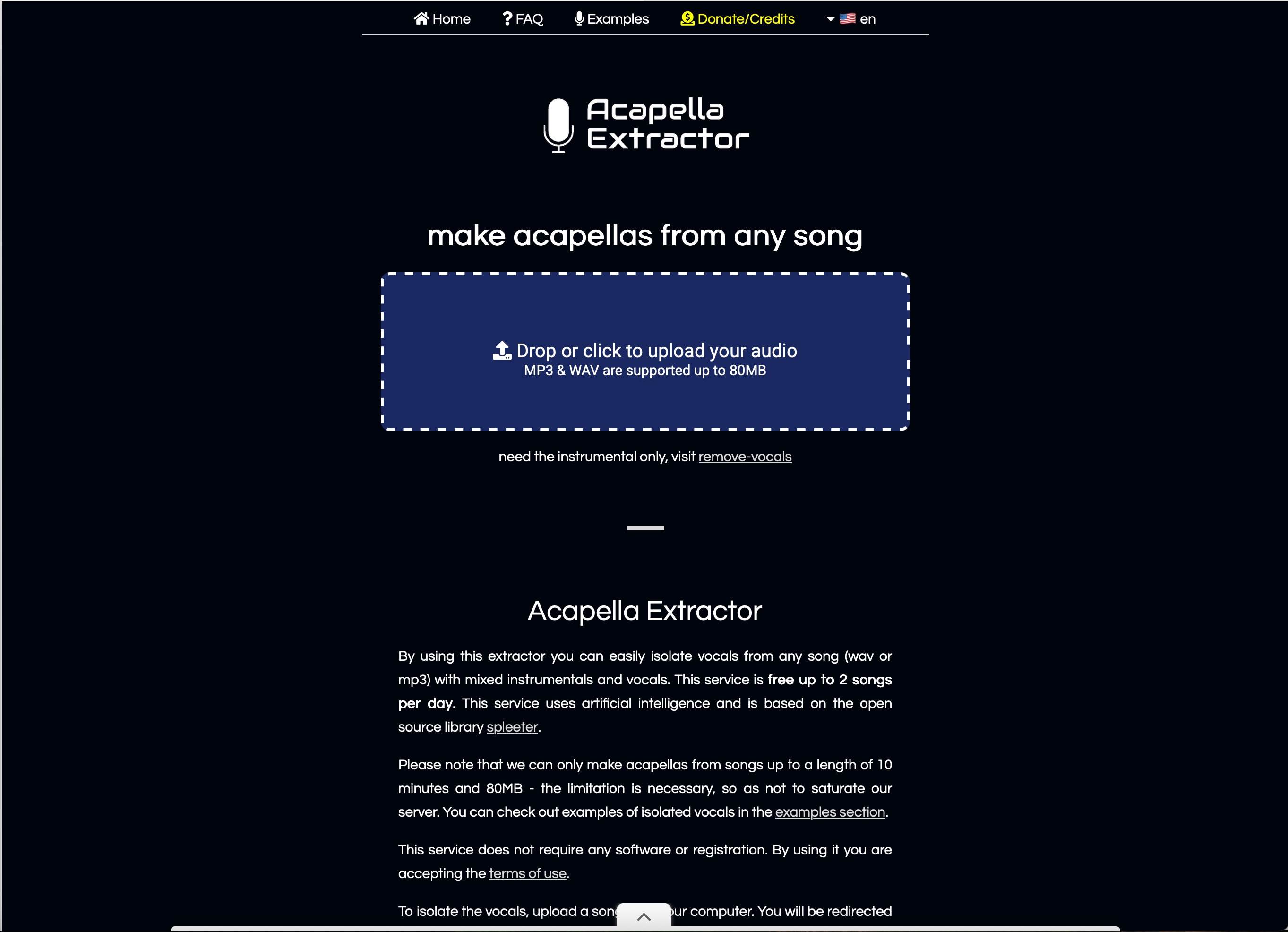 Black A Capella Extractor