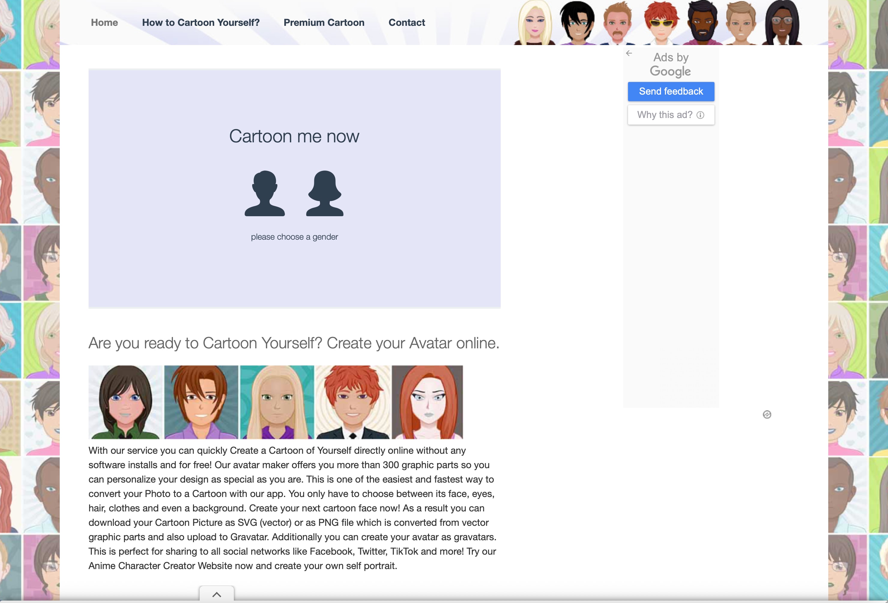 Cartoonize White Page Avatar