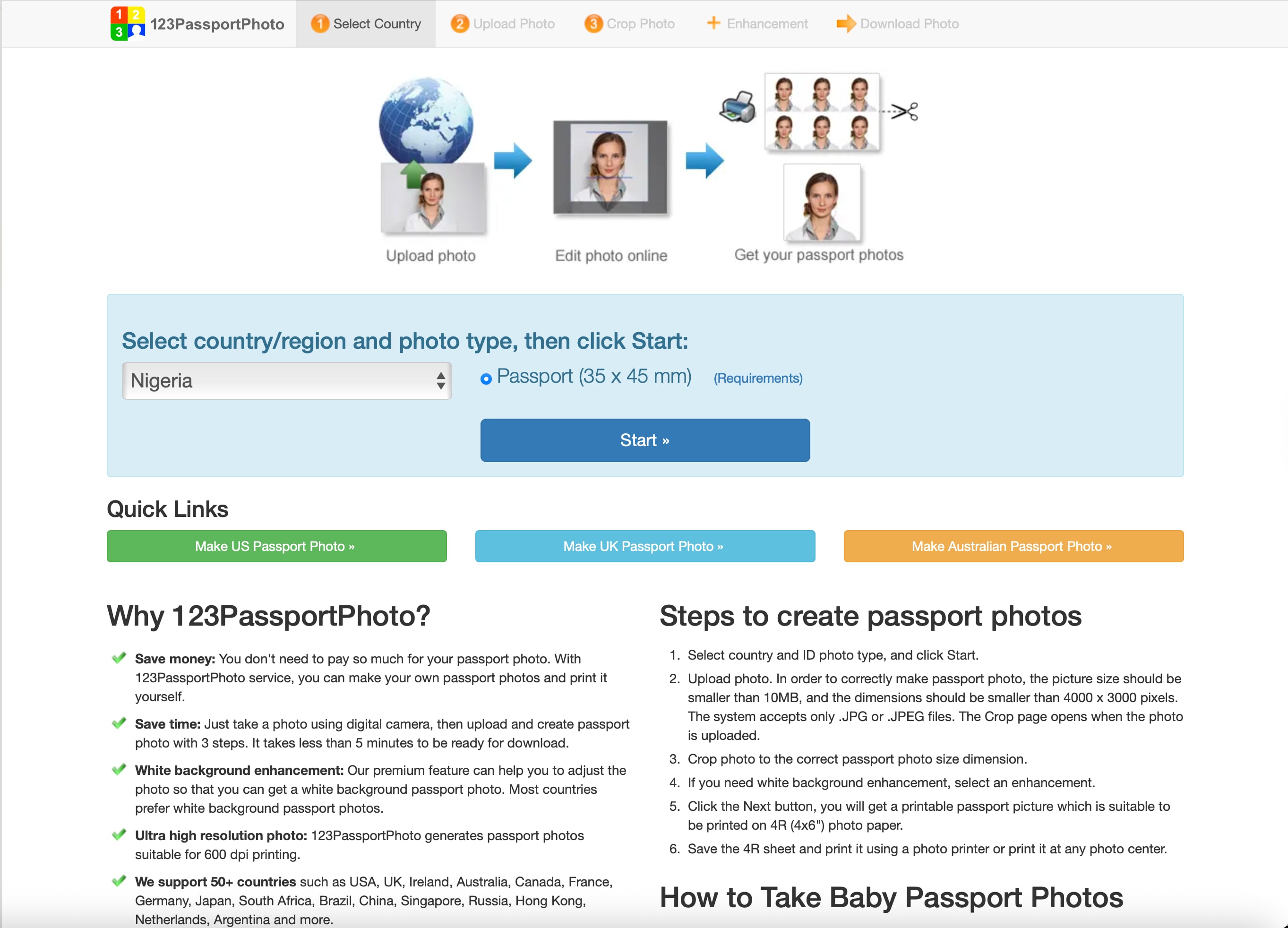 Colored 123PassportPhoto Website.