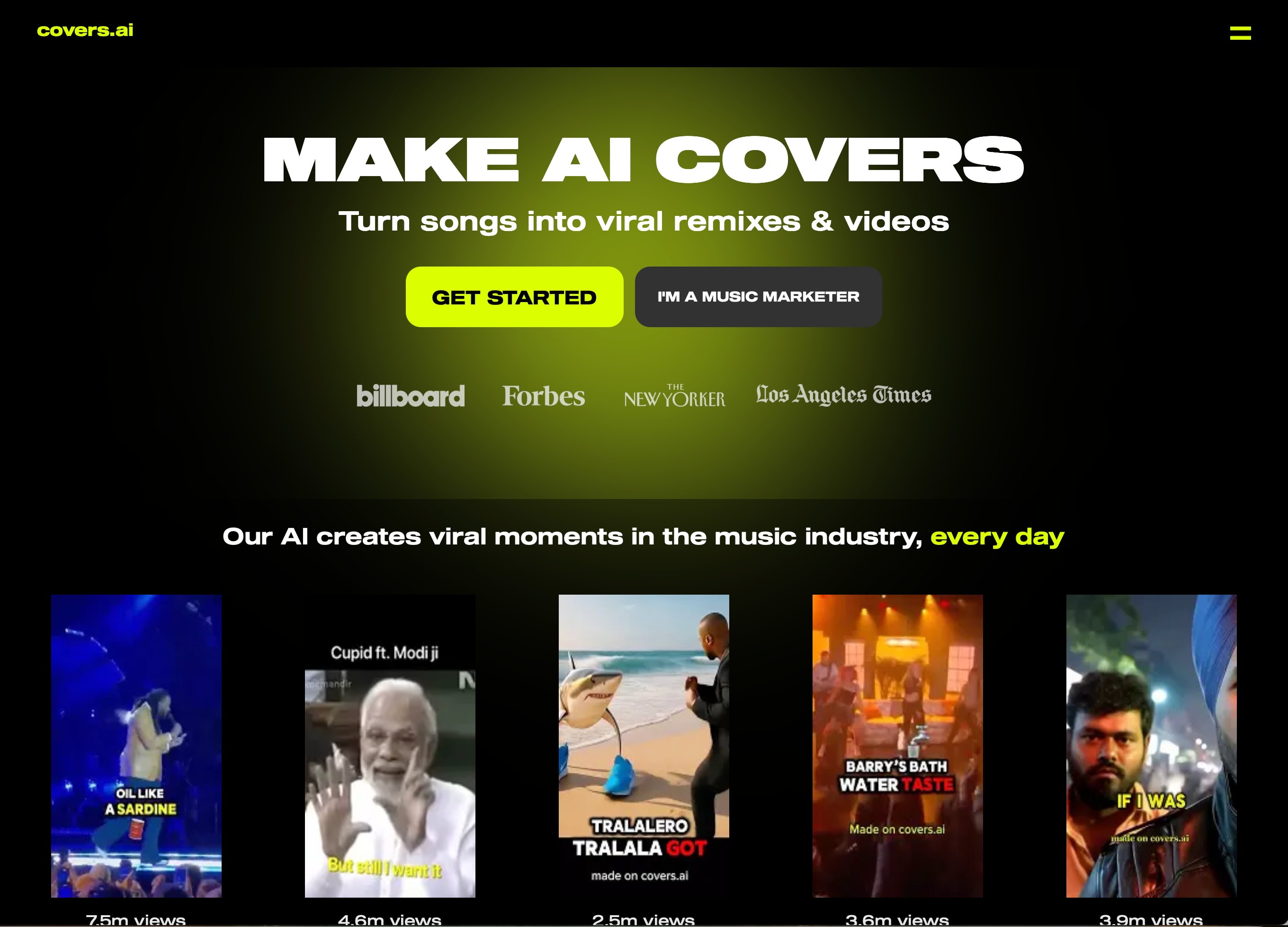 Covers.ai Dark website