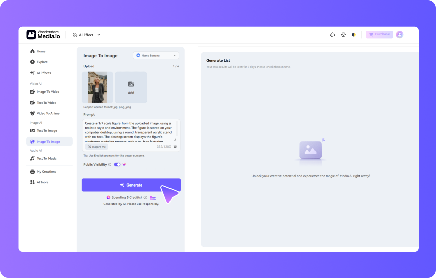 upload you photo for ai figure