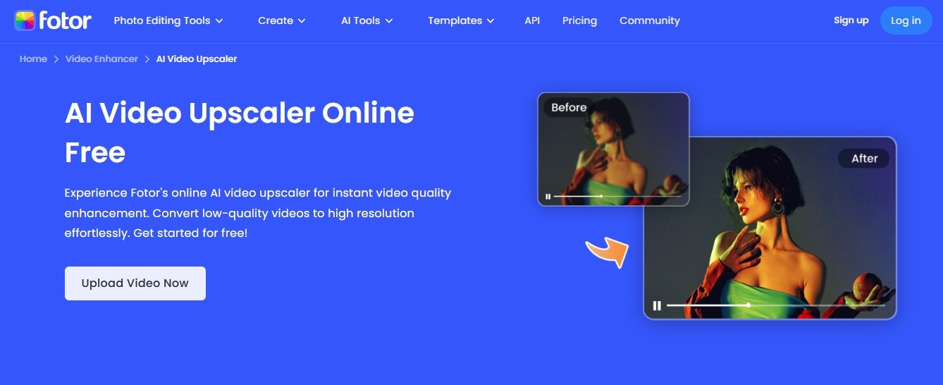 Fotor Blue Photo Upscaler