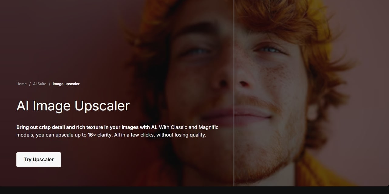Freepik Blue Image Upscaler