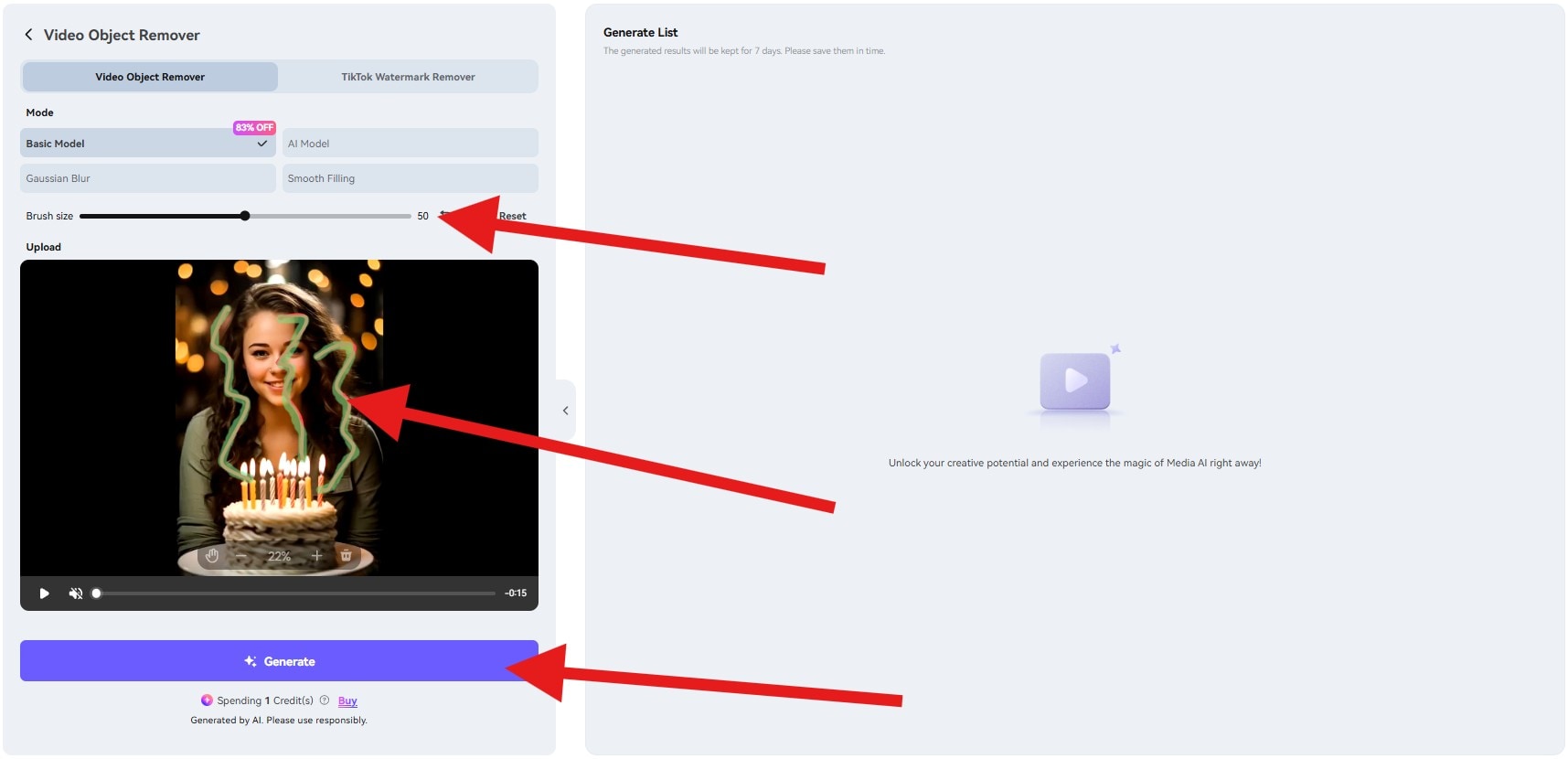 generate video with removed snapchat drawings