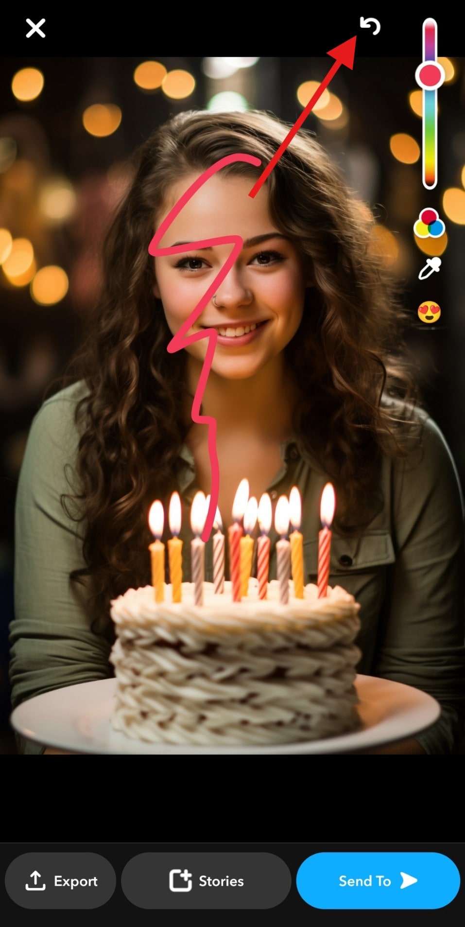 remove snapchat drawing with undo button