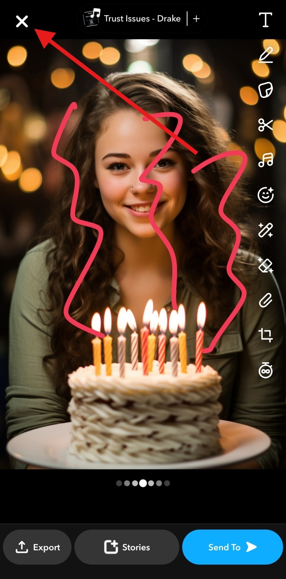 remove snapchat drawing by going back
