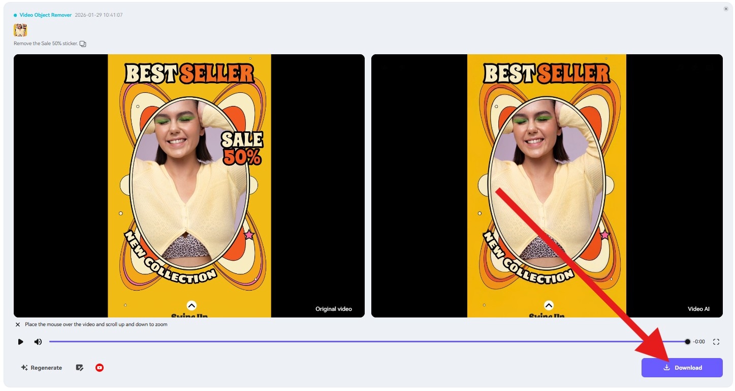 download video with removed sticker online