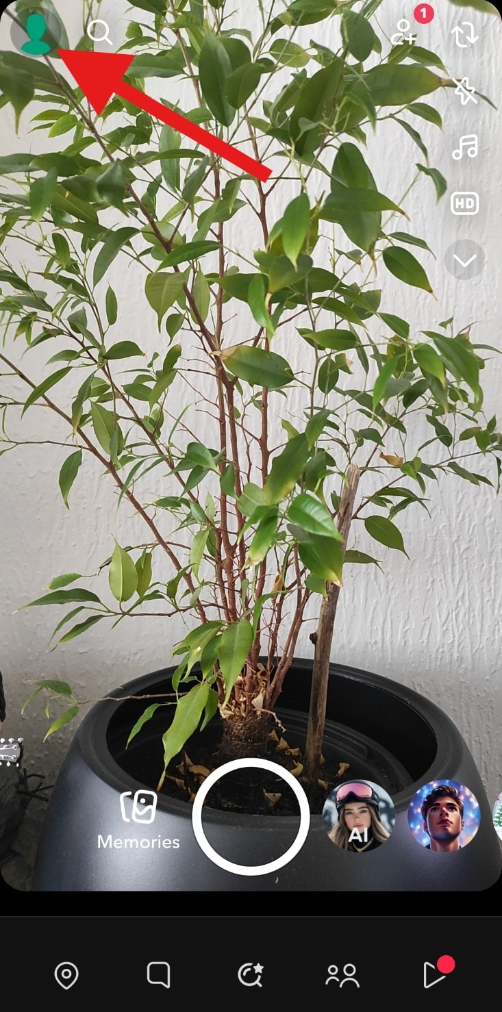 open your profile on snapchat mobile