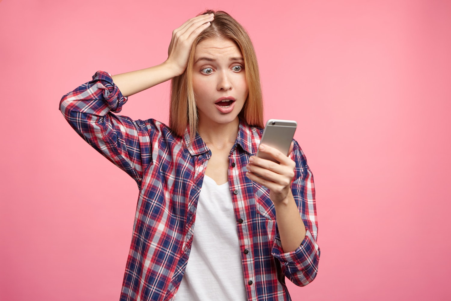 woman frustrated with snapchat remove sticker