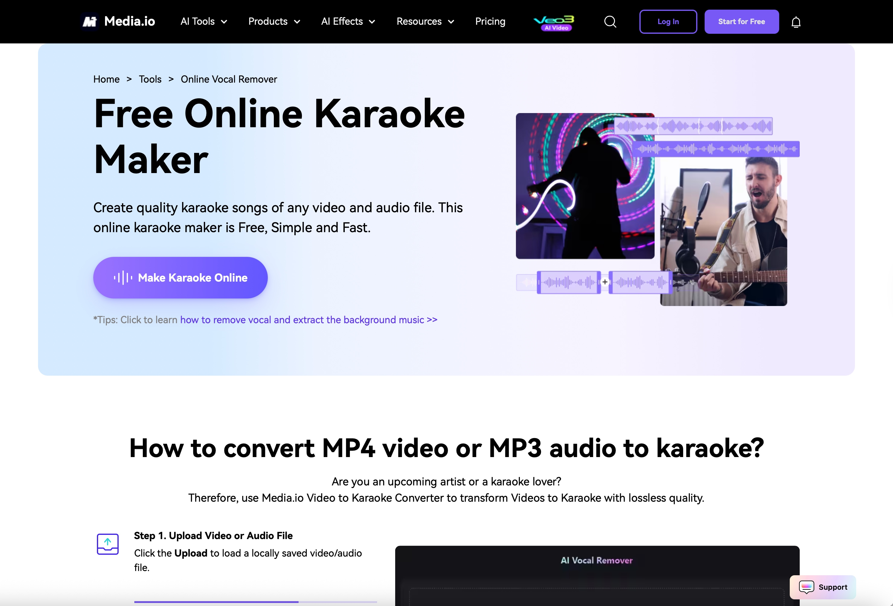 Media.io Purple Karaoke Maker
