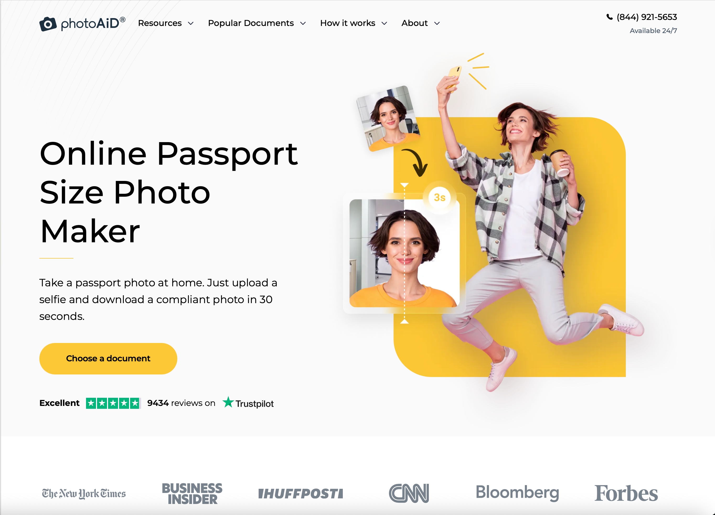 PhotoAiD Simple Website Homepage.