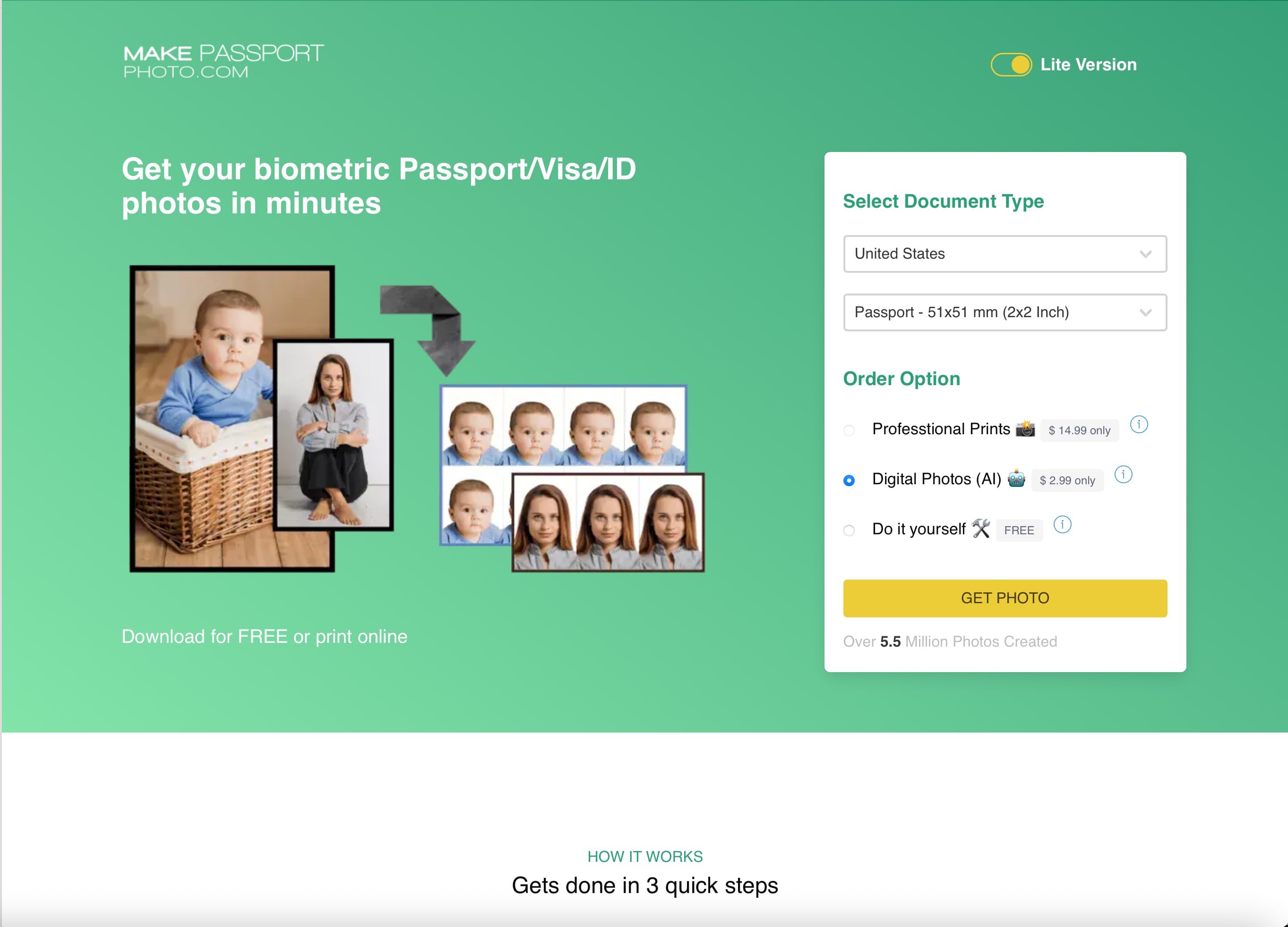 Pi7 Passport Photo Maker Green Website