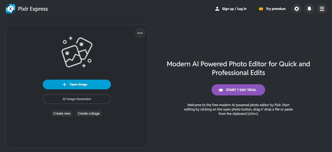 Pixlr Dark Image Enhancer Page