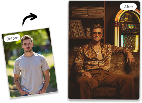 solo portraits/ retro boy image