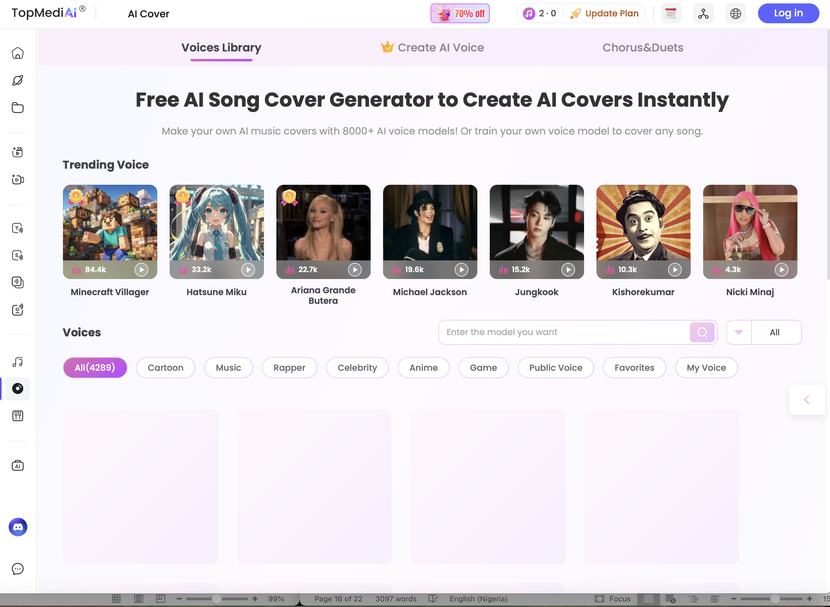 TopMediai AI Song Website
