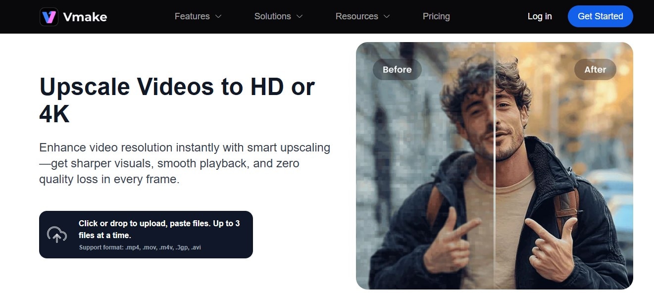 Vmake AI Online Video Upscaler