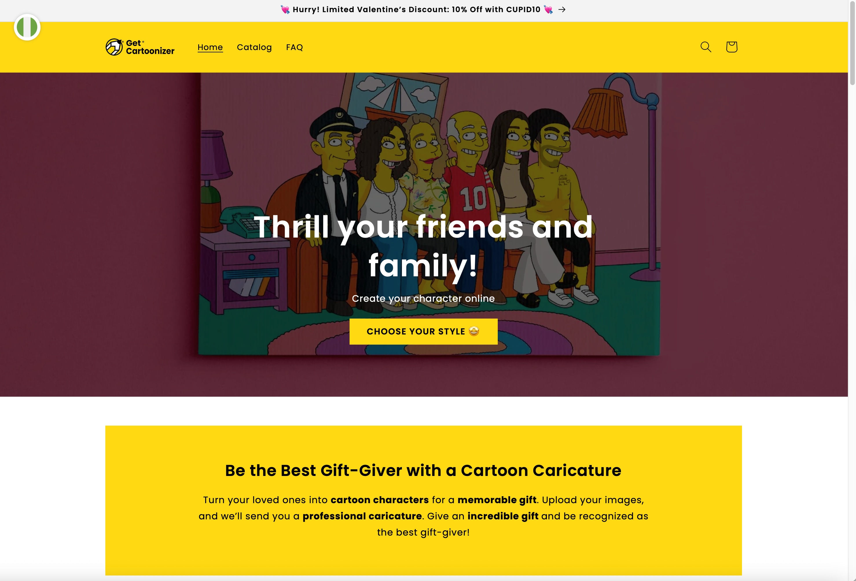 Yellow GetCartoonizer Simpsons Character Maker