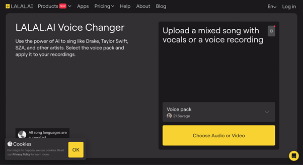 lalalai.ai voice changer