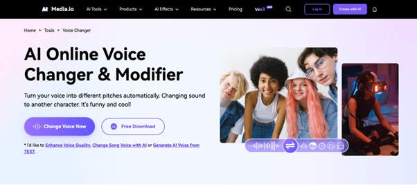 media.io ai voice changer