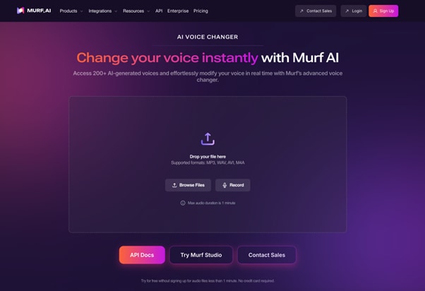 murf.ai voice changer
