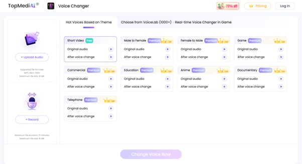 topmediai ai voice changer