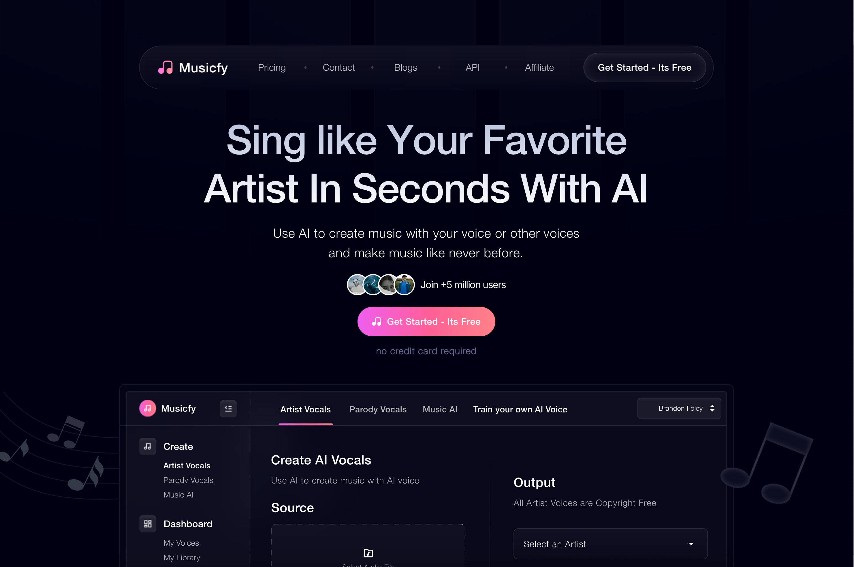 Black Musicfy AI Homepage
