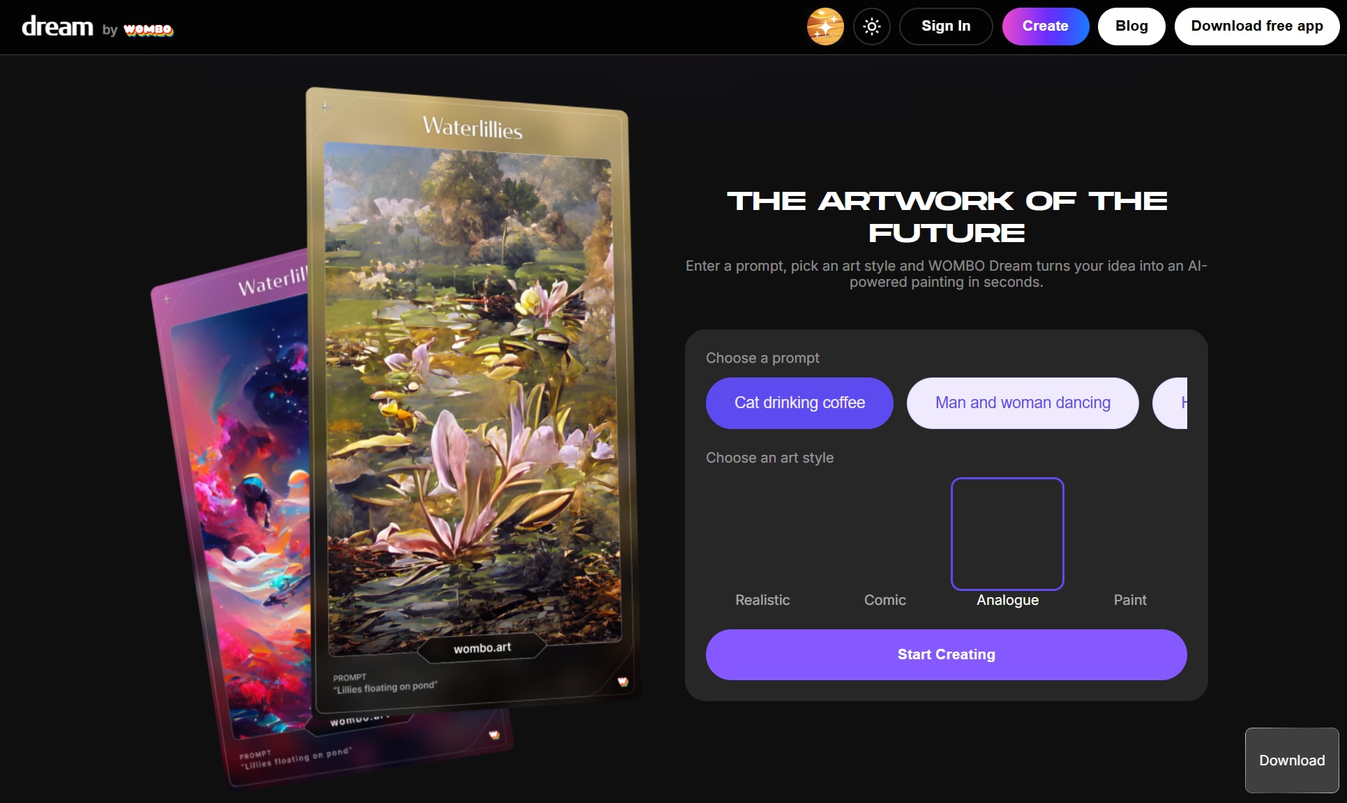 Wombo_Dream cursed ai image generator