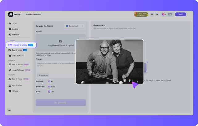 open and access image to video