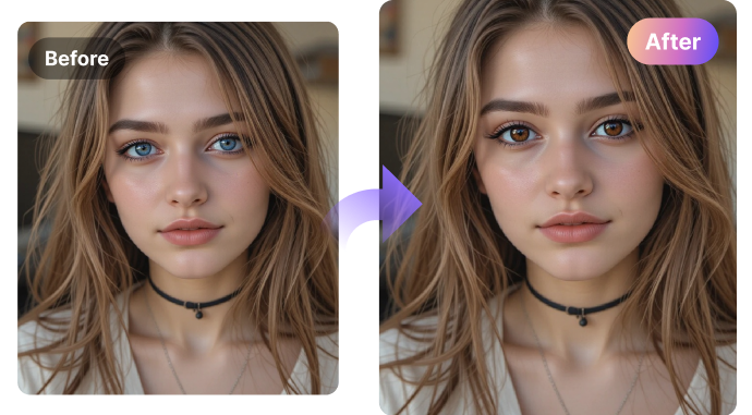 virtual try-on with eye color generator