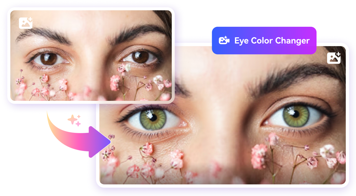 personal branding to change eye color in photo