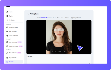 upload image and highlight eye