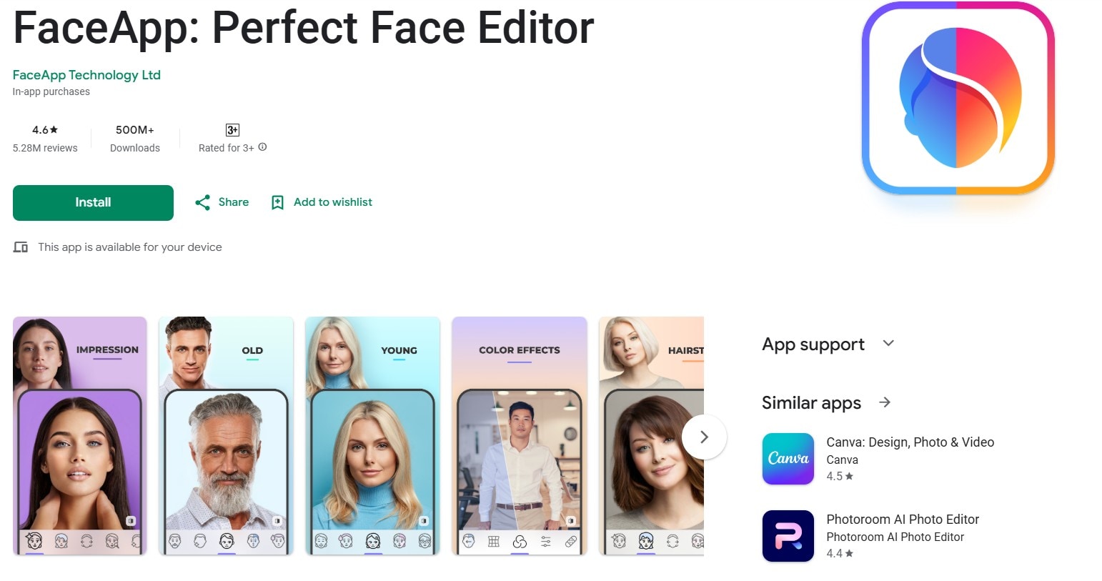 FaceApp old young filter