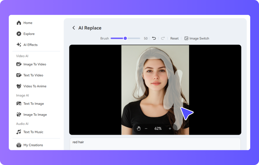 drop image and highlight hair