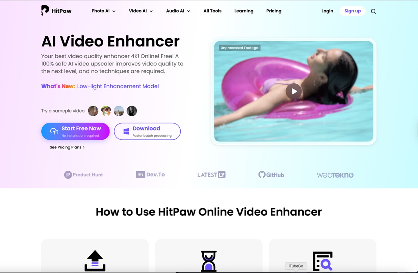 HitPaw AI Video Enhancer Purple