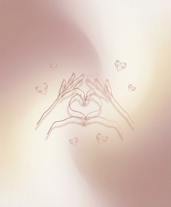 aesthetic valentines day desktop wallpaper - minimalist gradient with line art