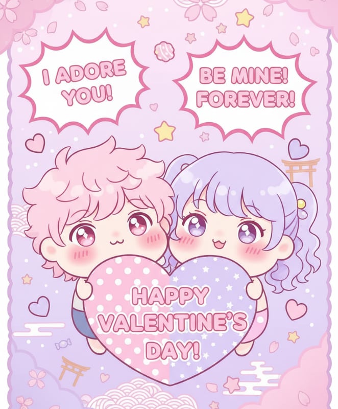 Anime Kawaii Valentine Card 17