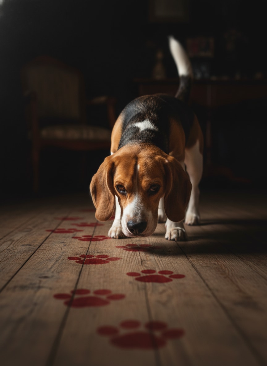 Beagle Detective Paw Prints