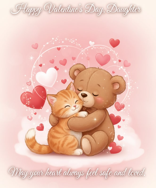 Bear Cat Hug Card 20